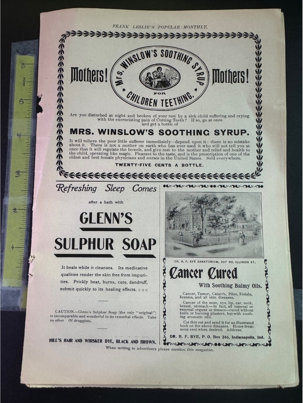 Frank Leslie’s Popular Monthly Vintage Magazine - 6 Pages Great Advertisments